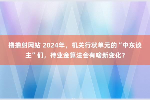 撸撸射网站 2024年，机关行状单元的“中东谈主”们，待业金算法会有啥新变化？