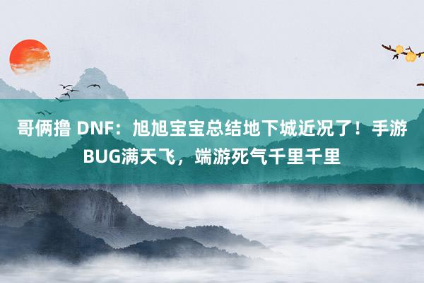 哥俩撸 DNF：旭旭宝宝总结地下城近况了！手游BUG满天飞，端游死气千里千里