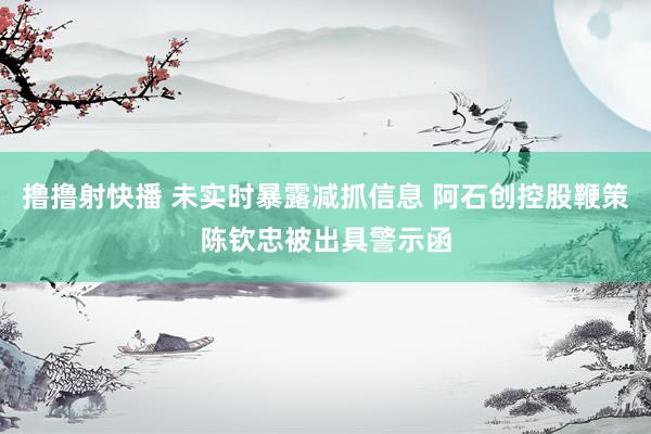 撸撸射快播 未实时暴露减抓信息 阿石创控股鞭策陈钦忠被出具警示函