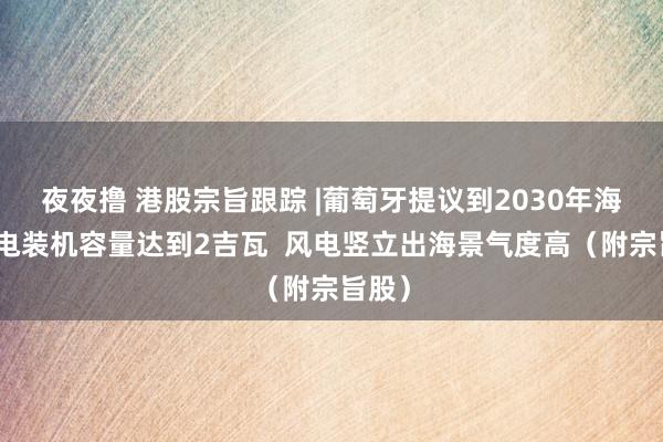 夜夜撸 港股宗旨跟踪 |葡萄牙提议到2030年海优势电装机容量达到2吉瓦  风电竖立出海景气度高（附宗旨股）