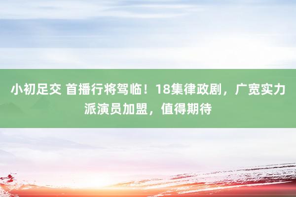 小初足交 首播行将驾临！18集律政剧，广宽实力派演员加盟，值得期待