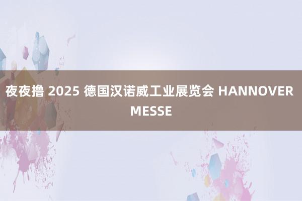 夜夜撸 2025 德国汉诺威工业展览会 HANNOVER MESSE