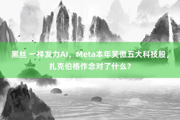 黑丝 一样发力AI，Meta本年笑傲五大科技股，扎克伯格作念对了什么？