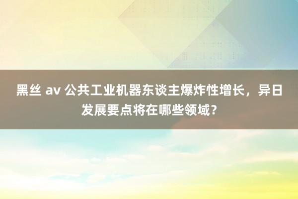 黑丝 av 公共工业机器东谈主爆炸性增长，异日发展要点将在哪些领域？