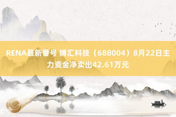 RENA最新番号 博汇科技（688004）8月22日主力资金净卖出42.61万元