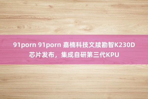 91porn 91porn 嘉楠科技文牍勘智K230D芯片发布，集成自研第三代KPU